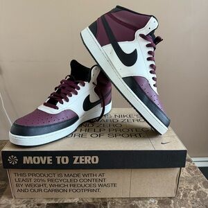 Nike Men's Sneakers - Burgundy and White